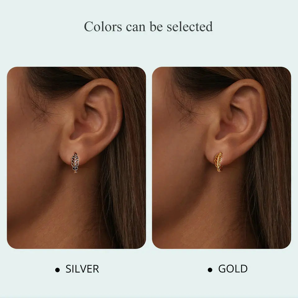 ERFARY Gold Autumn Leaf Earrings