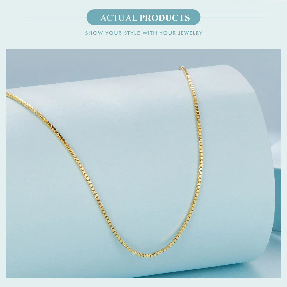 ERFARY Gold Over 925 Sterling Silver Chain Necklace