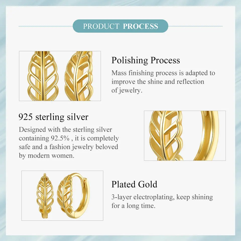 ERFARY Gold Autumn Leaf Earrings