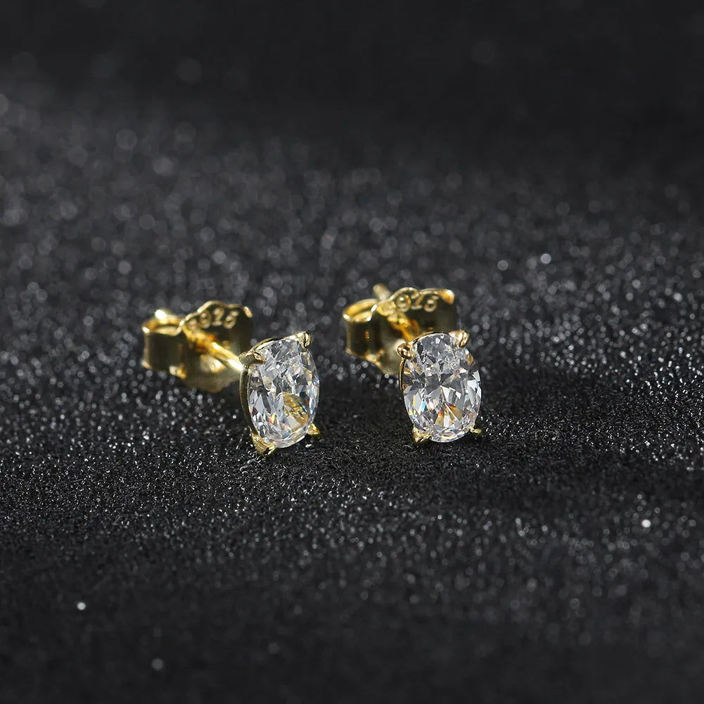 ERFARY Silver Zircon Earrings