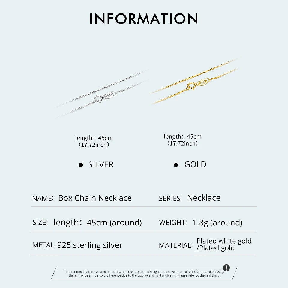 ERFARY Gold Over 925 Sterling Silver Chain Necklace