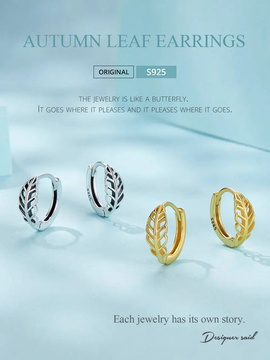 ERFARY Gold Autumn Leaf Earrings