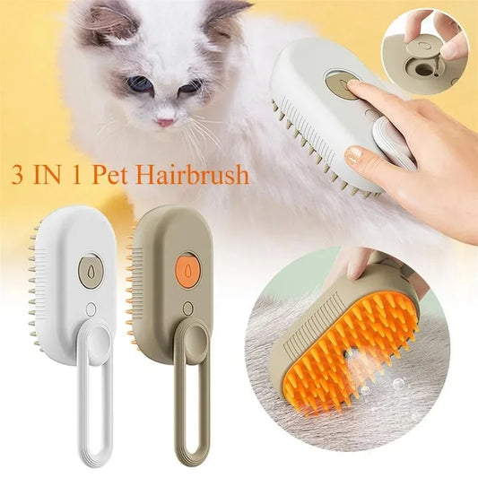 3 in 1 Pet Electric Steam Brush Cat and Dog