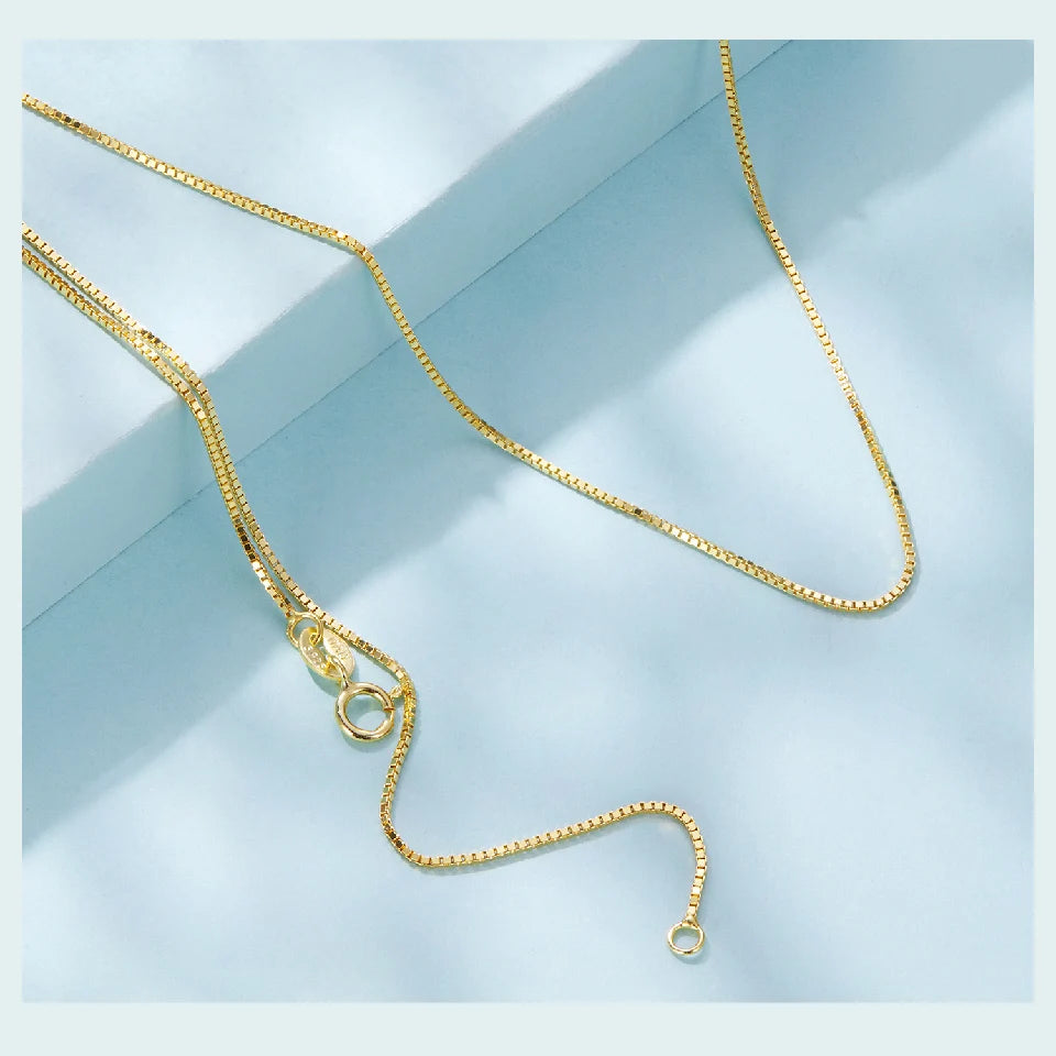 ERFARY Gold Over 925 Sterling Silver Chain Necklace