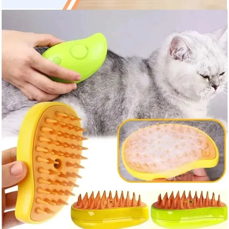 3 in 1 Pet Electric Steam Brush Cat and Dog