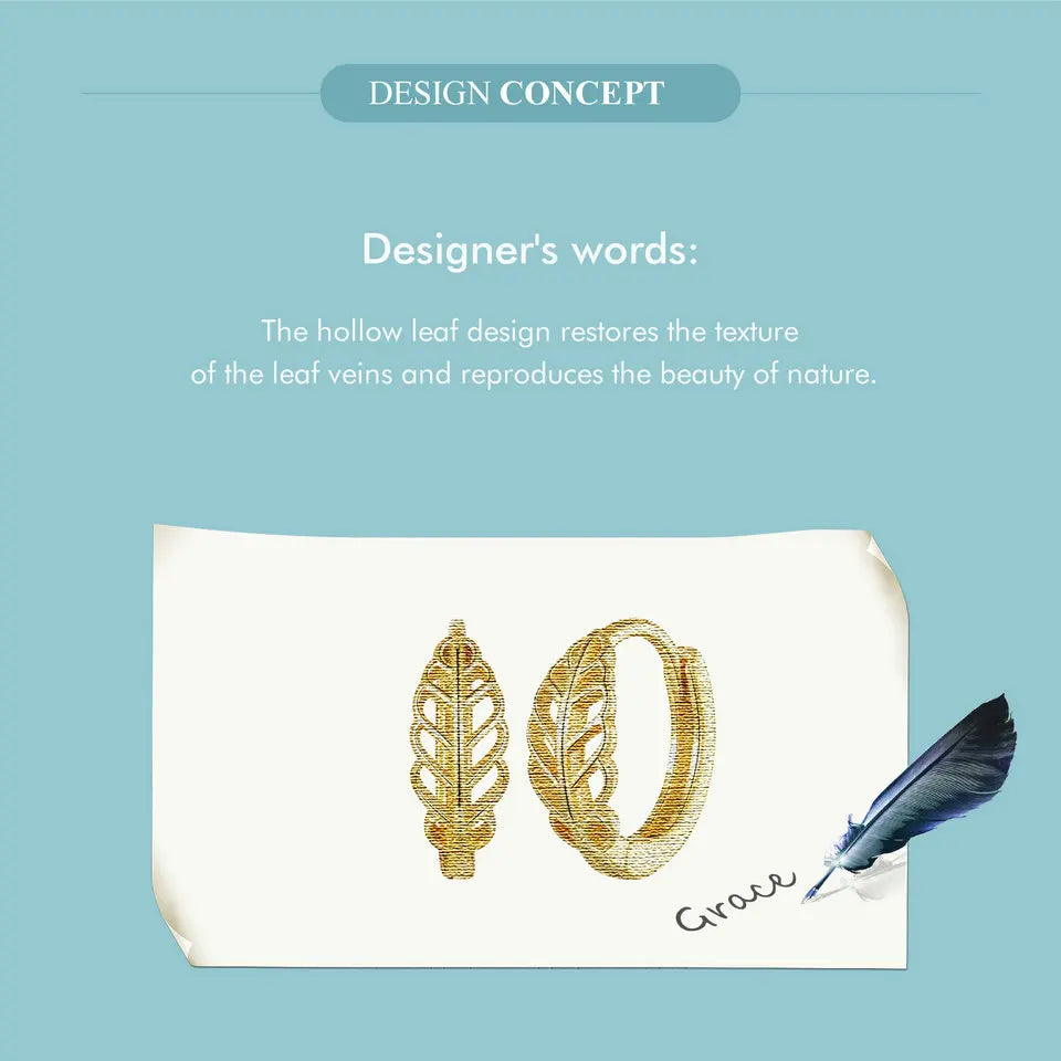 ERFARY Gold Autumn Leaf Earrings