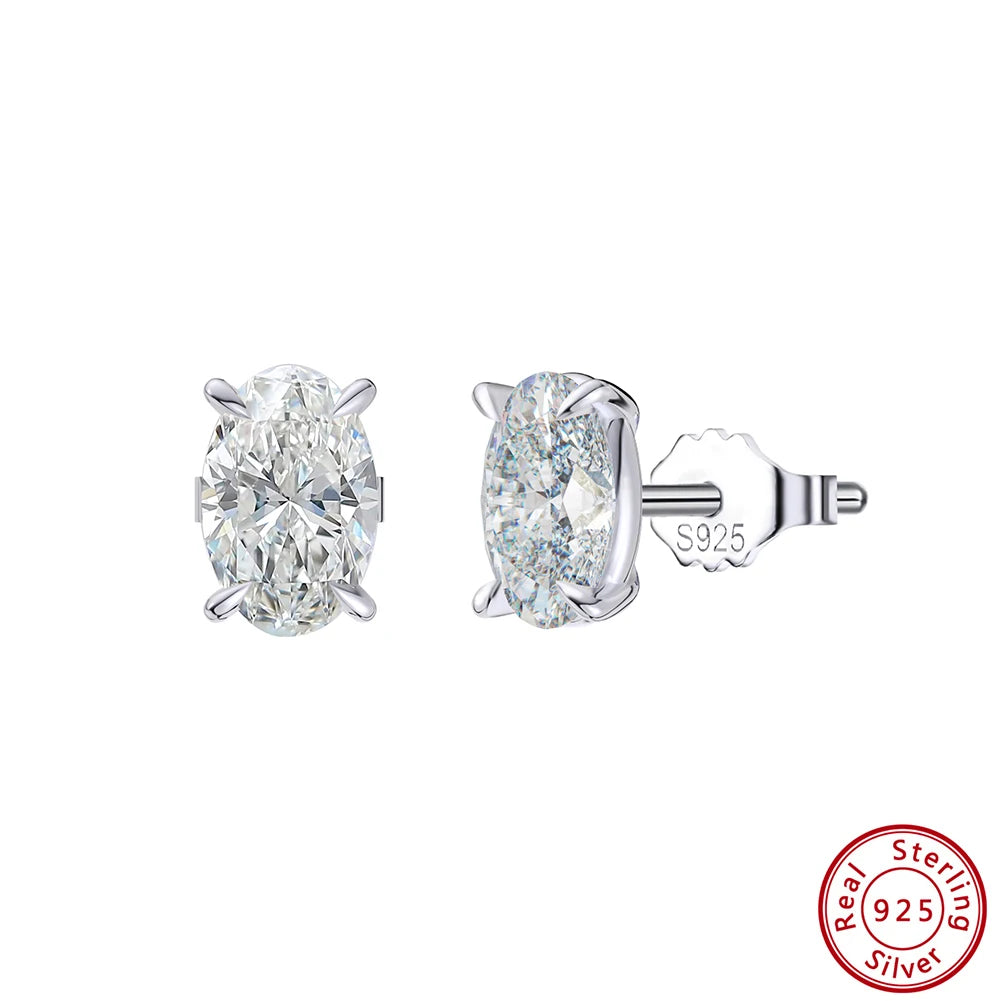 ERFARY Silver Zircon Earrings